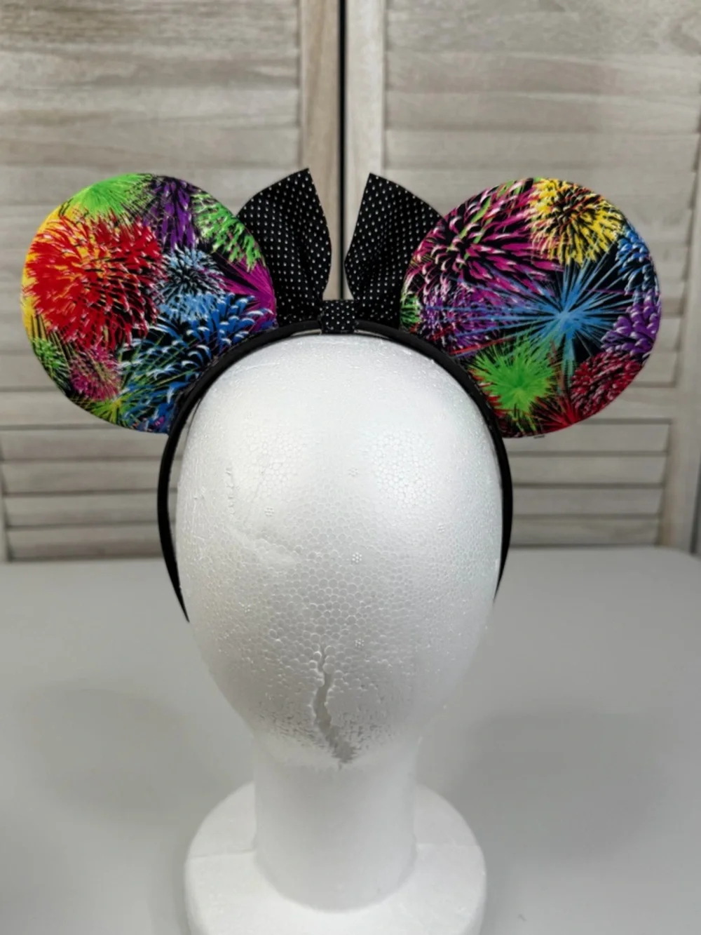 DISNEY Fireworks/Polka Dot Minnie Ears/Headband Black/Multi-OS
